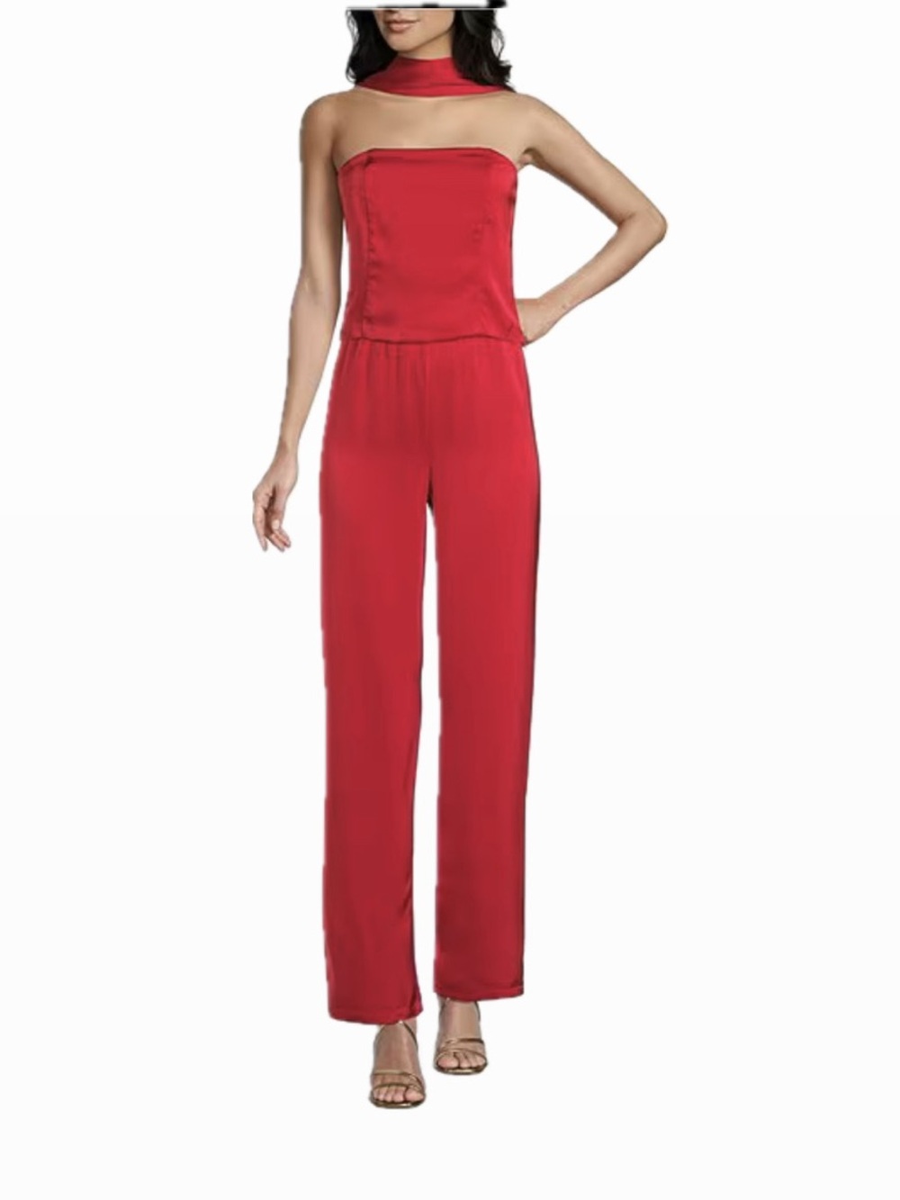 GIANNI BINI WOMEN 6 DEVON SATIN WIDE-LEG PANTS IN CHEERY RED
